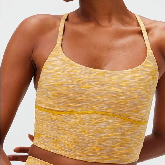 Outdoor Voices Free Form Flow Sports Bra Crop Top Yellow Sunset Yoga Women’s - L - Picture 2 of 9